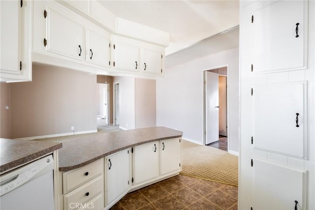 32540 San Miguelito Dr, Thousand Palms, CA 92276 - kitchen featuring dishwasher, white cabinets, and dark countertops