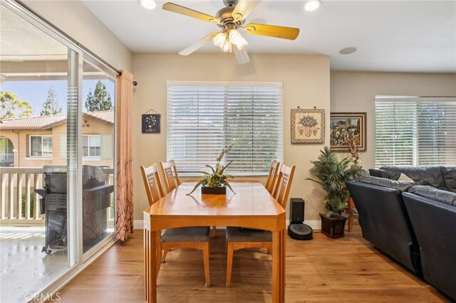 15 Ardmore, Irvine, CA 92602 - dining room featuring light wood finished floors, ceiling fan, and recessed lighting