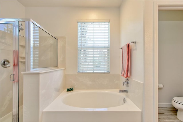 3591 Sacramento Dr Unit 50, San Luis Obispo, CA 93401 - bathroom featuring a garden tub and a shower stall