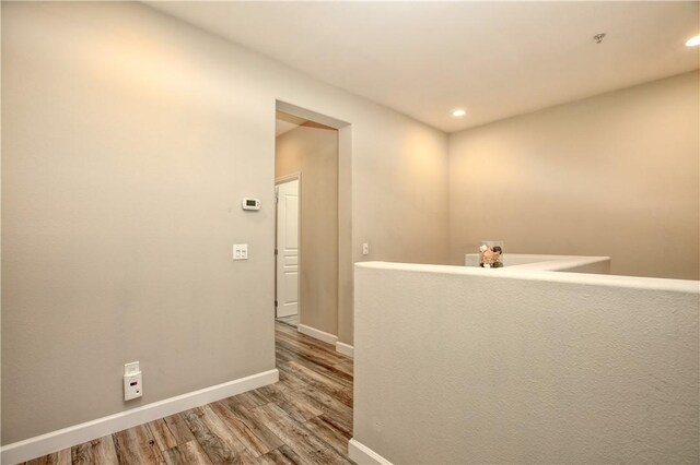 3591 Sacramento Dr Unit 50, San Luis Obispo, CA 93401 - hallway featuring wood finished floors and recessed lighting