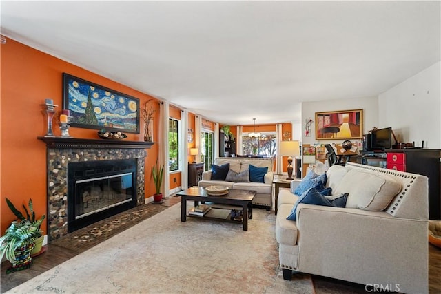 1024 Rachel Ln, Paso Robles, CA 93446 - living area with a tile fireplace and wood finished floors