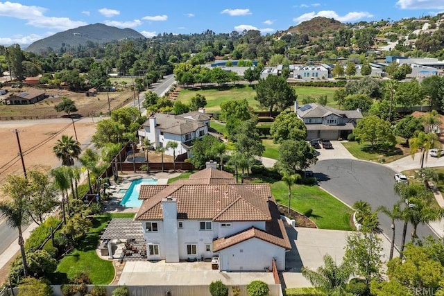 2270 Ritter Pl, Escondido, CA 92029 - aerial view of residential area with mountains and a pool area