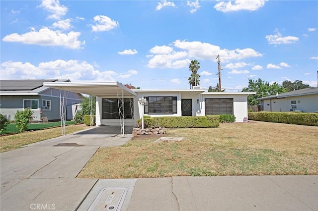 1625 Rose Ave, Merced, CA 95341 - view of front of property featuring a front yard, concrete driveway, and an attached carport