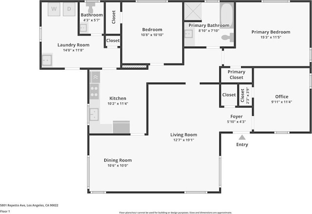 5801 Repetto Ave, East Los Angeles, CA 90022 - view of home floor plan