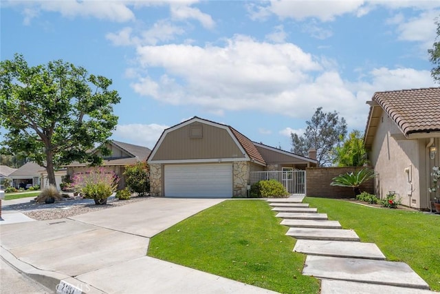 21094 Trailside Dr, Yorba Linda, CA 92887 - view of front of property with a garage, stone siding, and concrete driveway