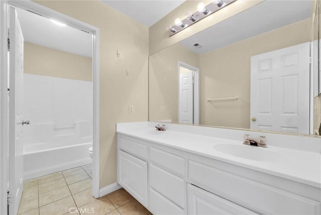 8305 Highridge Pl, Rancho Cucamonga, CA 91730 - bathroom with double vanity and tile patterned flooring