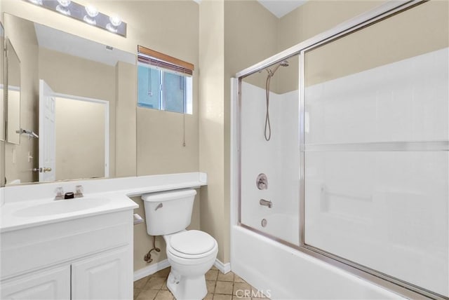 8305 Highridge Pl, Rancho Cucamonga, CA 91730 - full bathroom with vanity, enclosed tub / shower combo, and tile patterned floors