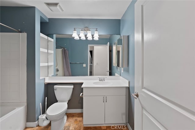 1801 E Katella Ave Unit 1091, Anaheim, CA 92805 - full bath with vanity, a chandelier, shower / bath combination with curtain, and stone finish flooring