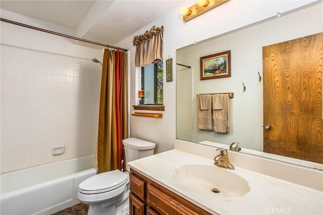 27657 Peninsula Dr, Lake Arrowhead, CA 92352 - full bath with vanity and shower / tub combo with curtain