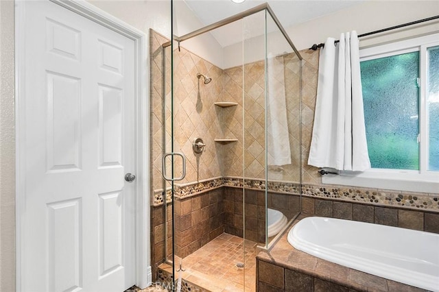 464 Appleby St, Corona, CA 92881 - full bathroom featuring a garden tub, a stall shower, and healthy amount of natural light