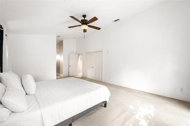 464 Appleby St, Corona, CA 92881 - bedroom featuring light carpet, a ceiling fan, and a closet