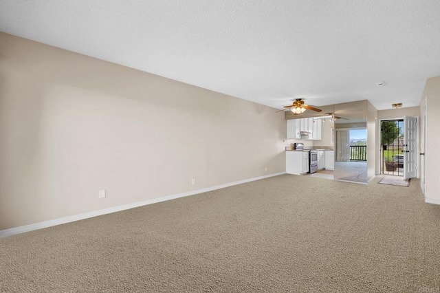 1866 Forestdale Dr, Encinitas, CA 92024 - unfurnished living room featuring light carpet and a ceiling fan