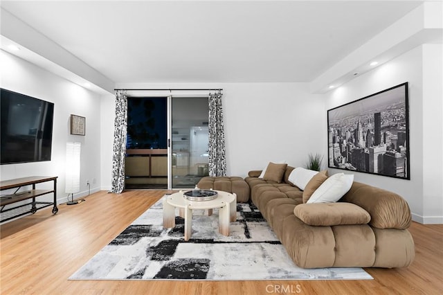 321 S San Vicente Blvd Unit 507, Los Angeles, CA 90048 - living area featuring wood finished floors and recessed lighting