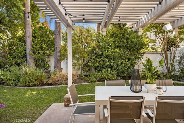 5 Bergamo, Irvine, CA 92614 - fenced backyard featuring outdoor dining area, a pergola, and a patio
