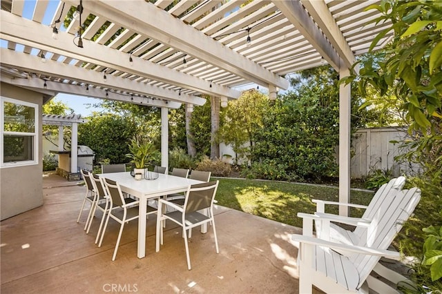 5 Bergamo, Irvine, CA 92614 - view of patio with outdoor dining area and a pergola