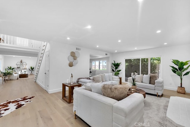 9500 Texhoma Ave, Northridge, CA 91325 - living room featuring light wood finished floors and recessed lighting