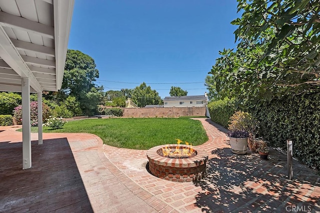 9500 Texhoma Ave, Northridge, CA 91325 - view of patio / terrace with a fire pit
