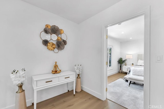 9500 Texhoma Ave, Northridge, CA 91325 - hall featuring light wood-style flooring and baseboards