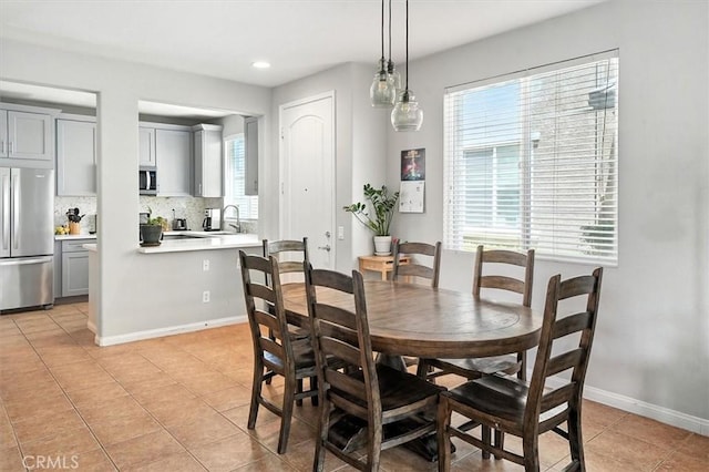 28440 Casselman Ln Unit 361, Saugus, CA 91350 - dining room featuring light tile patterned flooring and recessed lighting