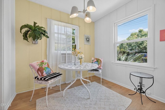 901 Drown Ave, Ojai, CA 93023 - dining space with light wood finished floors and a chandelier