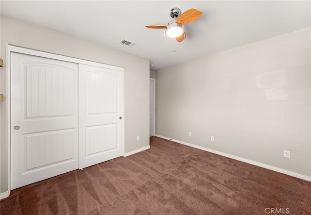 11810 Sanderling Way, Jurupa Valley, CA 91752 - unfurnished bedroom featuring carpet, a closet, and ceiling fan