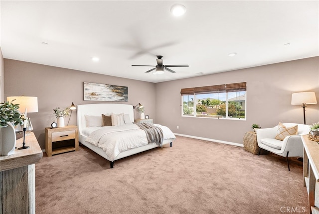 11810 Sanderling Way, Jurupa Valley, CA 91752 - bedroom with carpet floors, a ceiling fan, and recessed lighting
