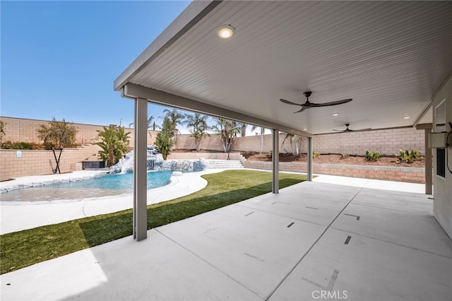 11810 Sanderling Way, Jurupa Valley, CA 91752 - fenced backyard featuring a ceiling fan and a patio