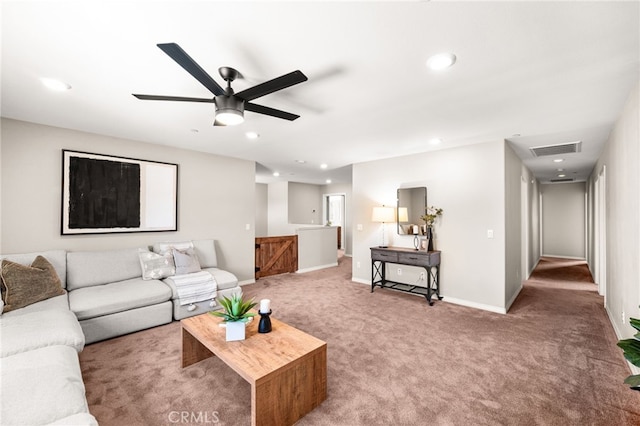 11810 Sanderling Way, Jurupa Valley, CA 91752 - carpeted living area with a ceiling fan and recessed lighting