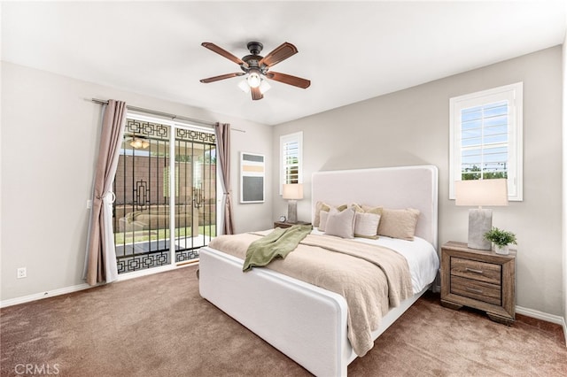 11810 Sanderling Way, Jurupa Valley, CA 91752 - carpeted bedroom featuring access to exterior and a ceiling fan
