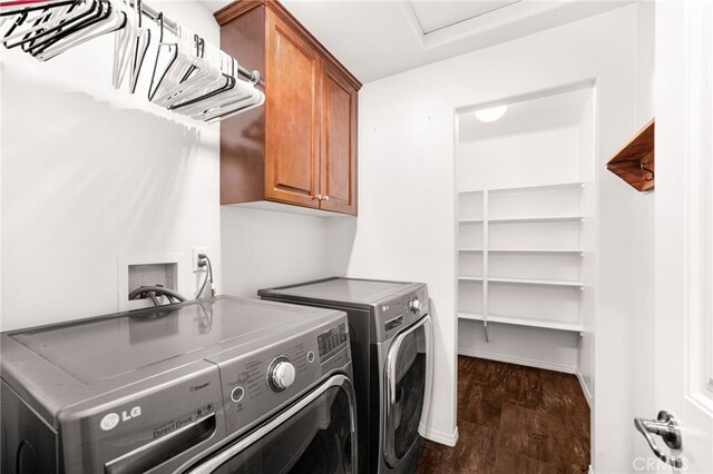 11810 Sanderling Way, Jurupa Valley, CA 91752 - laundry room featuring cabinet space, independent washer and dryer, and dark wood-type flooring