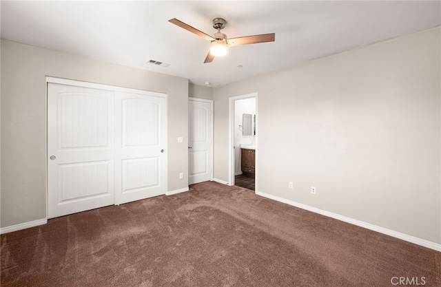 11810 Sanderling Way, Jurupa Valley, CA 91752 - unfurnished bedroom with carpet floors, a closet, ensuite bath, and ceiling fan