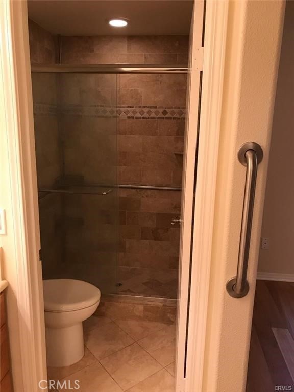 2750 Artesia Blvd Unit 341, Redondo Beach, CA 90278 - full bathroom with a shower stall, vanity, recessed lighting, and tile patterned floors
