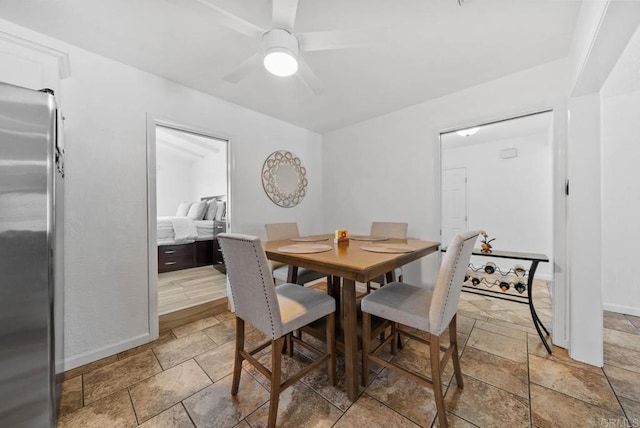 1203 Fifth Ave, Chula Vista, CA 91911 - dining space featuring stone tile flooring and ceiling fan