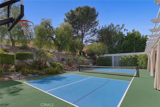 6137 Paseo La Vis, Woodland Hills, CA 91367 - view of tennis court featuring basketball hoop