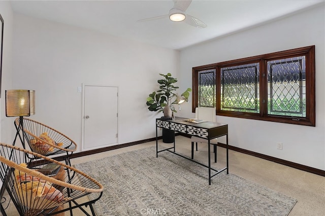 6137 Paseo La Vis, Woodland Hills, CA 91367 - office area featuring carpet flooring and a ceiling fan