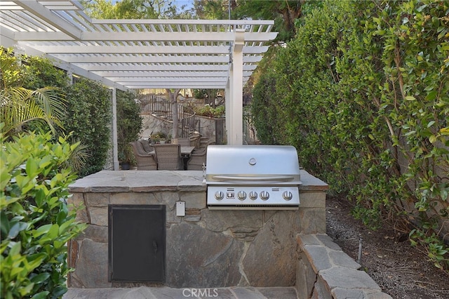 6137 Paseo La Vis, Woodland Hills, CA 91367 - view of patio with a grill and a pergola