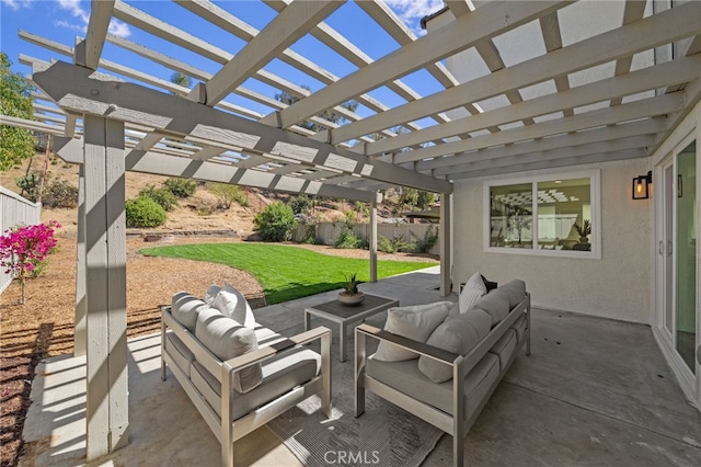 41442 Avenida De La Reina, Temecula, CA 92592 - view of patio / terrace featuring an outdoor hangout area and a pergola