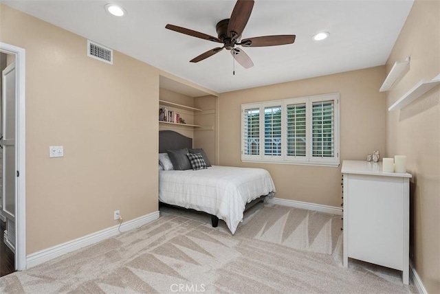 2168 N Agate St, Orange, CA 92867 - bedroom with carpet flooring, recessed lighting, and a ceiling fan