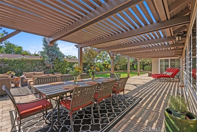 2168 N Agate St, Orange, CA 92867 - view of patio featuring a pergola and outdoor dining area