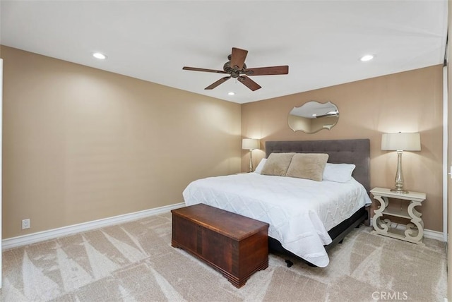 2168 N Agate St, Orange, CA 92867 - bedroom with carpet floors, recessed lighting, and a ceiling fan