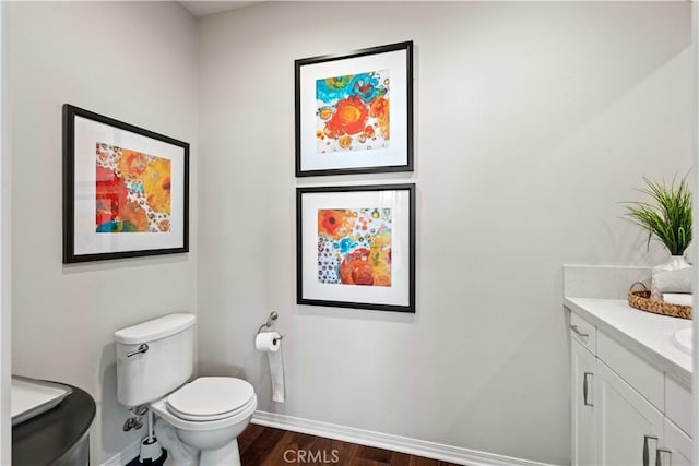 22088 Barrington Way, Saugus, CA 91350 - bathroom featuring vanity and wood finished floors