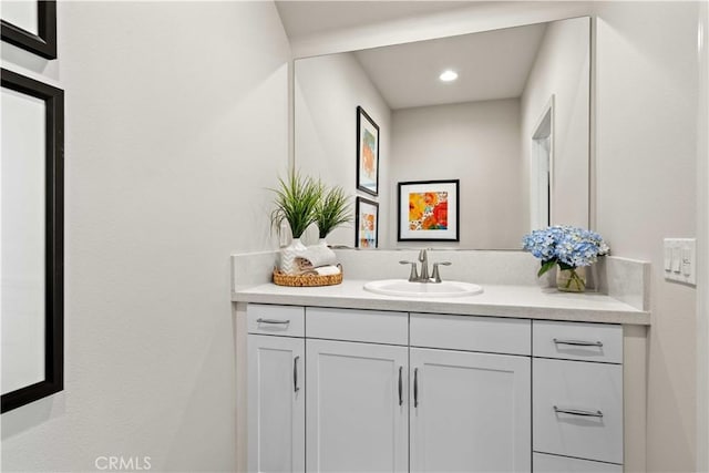 22088 Barrington Way, Saugus, CA 91350 - bathroom with vanity and recessed lighting