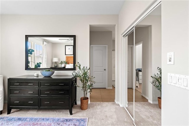 22088 Barrington Way, Saugus, CA 91350 - bedroom featuring light colored carpet and light tile patterned floors