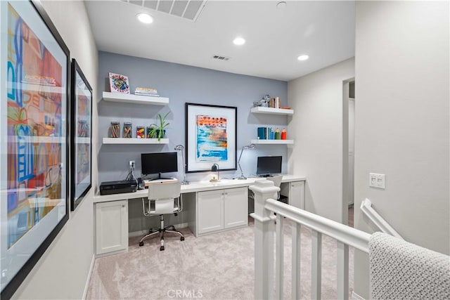 22088 Barrington Way, Saugus, CA 91350 - home office with built in study area, light colored carpet, and recessed lighting