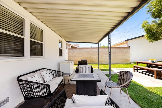 817 Caballo Ave, Glendora, CA 91740 - view of patio / terrace with an outdoor living space with a fire pit