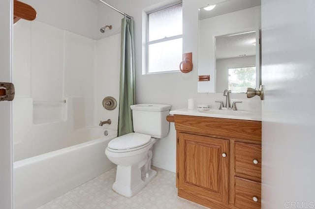 3694 Branch Ct, Oceanside, CA 92058 - full bathroom with shower / bath combo with shower curtain, vanity, and tile patterned floors