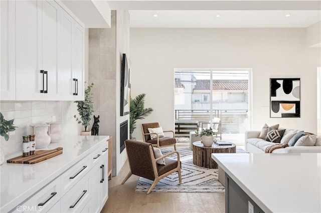 1700 Perkins Ln, Redondo Beach, CA 90278 - living room featuring light wood-style floors and recessed lighting