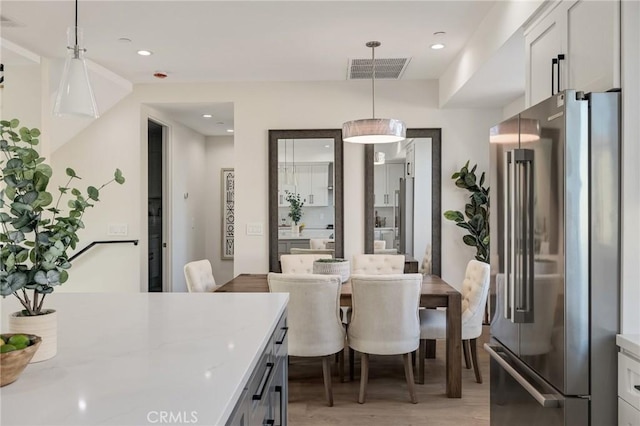 1700 Perkins Ln, Redondo Beach, CA 90278 - dining room featuring light wood-style flooring and recessed lighting