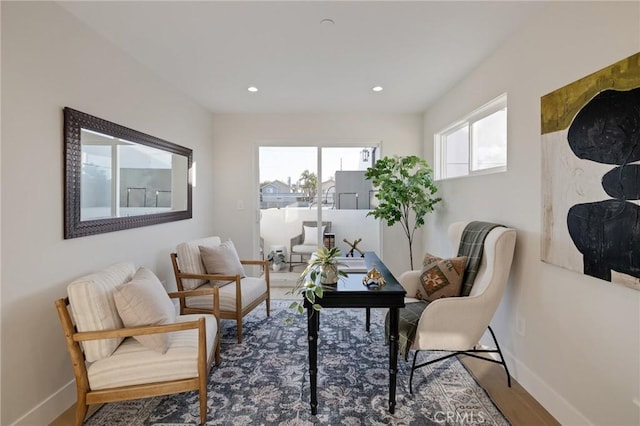 1700 Perkins Ln, Redondo Beach, CA 90278 - sitting room featuring wood finished floors and recessed lighting