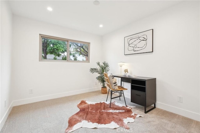 1147 Charleston St, Costa Mesa, CA 92626 - carpeted office featuring baseboards and recessed lighting